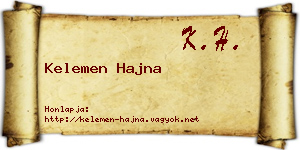 Kelemen Hajna névjegykártya